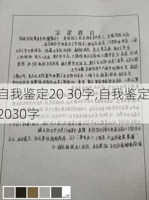 自我鉴定20 30字,自我鉴定2030字