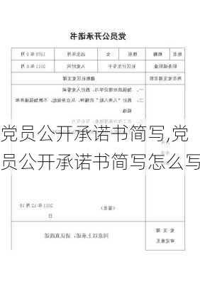 党员公开承诺书简写,党员公开承诺书简写怎么写