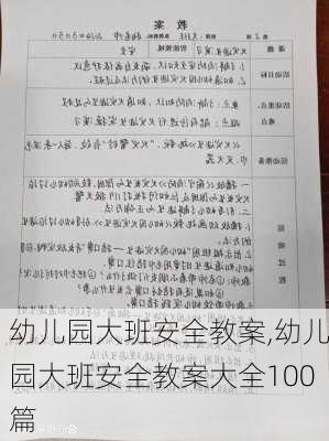 幼儿园大班安全教案,幼儿园大班安全教案大全100篇