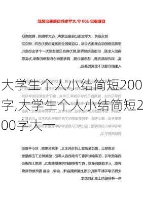 大学生个人小结简短200字,大学生个人小结简短200字大一