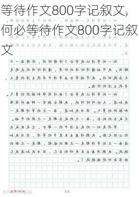 等待作文800字记叙文,何必等待作文800字记叙文