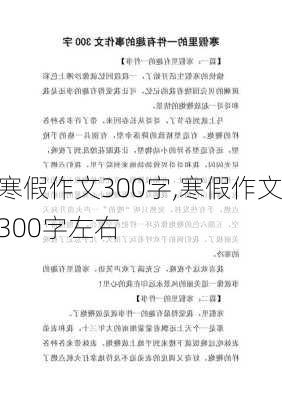 寒假作文300字,寒假作文300字左右