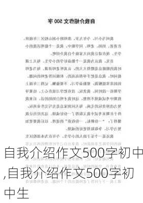 自我介绍作文500字初中,自我介绍作文500字初中生