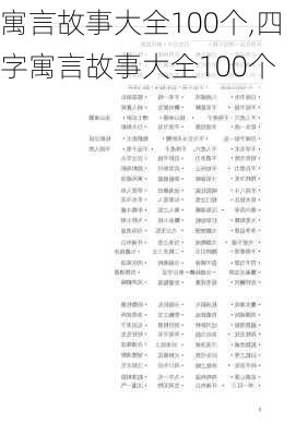 寓言故事大全100个,四字寓言故事大全100个