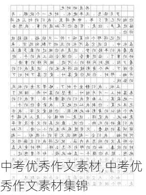 中考优秀作文素材,中考优秀作文素材集锦