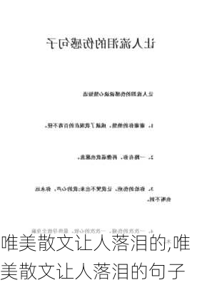 唯美散文让人落泪的,唯美散文让人落泪的句子