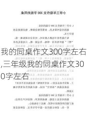 我的同桌作文300字左右,三年级我的同桌作文300字左右