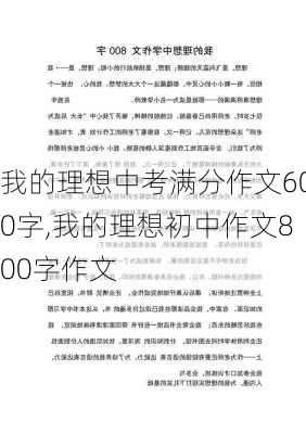 我的理想中考满分作文600字,我的理想初中作文800字作文