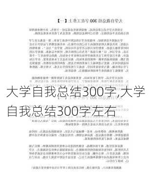 大学自我总结300字,大学自我总结300字左右