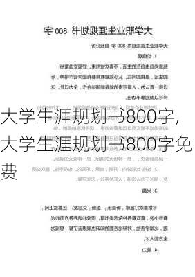 大学生涯规划书800字,大学生涯规划书800字免费