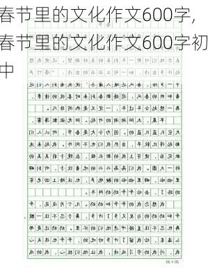 春节里的文化作文600字,春节里的文化作文600字初中