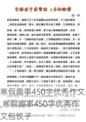 寒假趣事450字优秀作文,寒假趣事450字优秀作文包饺子