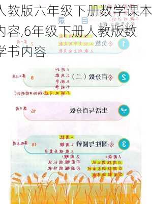 人教版六年级下册数学课本内容,6年级下册人教版数学书内容