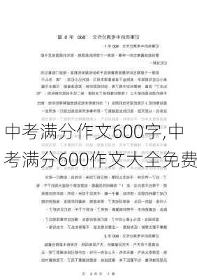 中考满分作文600字,中考满分600作文大全免费