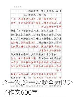 这一次,这一次我全力以赴了作文600字