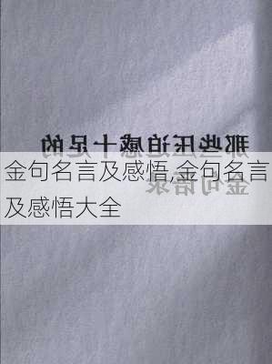 金句名言及感悟,金句名言及感悟大全