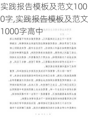 实践报告模板及范文1000字,实践报告模板及范文1000字高中