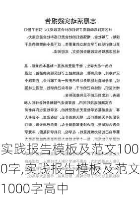 实践报告模板及范文1000字,实践报告模板及范文1000字高中