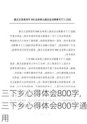 三下乡心得体会800字,三下乡心得体会800字通用