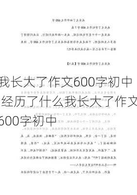 我长大了作文600字初中,经历了什么我长大了作文600字初中