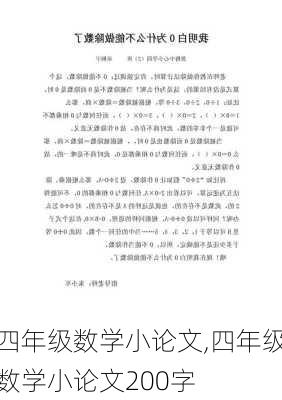 四年级数学小论文,四年级数学小论文200字