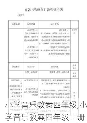 小学音乐教案四年级,小学音乐教案四年级上册