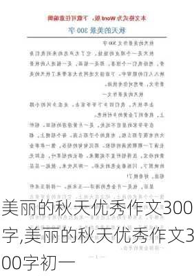 美丽的秋天优秀作文300字,美丽的秋天优秀作文300字初一