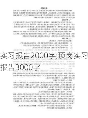 实习报告2000字,顶岗实习报告3000字