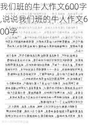 我们班的牛人作文600字,说说我们班的牛人作文600字