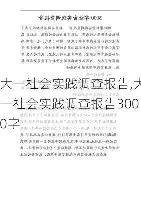 大一社会实践调查报告,大一社会实践调查报告3000字