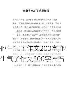 他生气了作文200字,他生气了作文200字左右