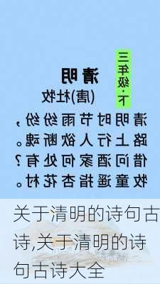 关于清明的诗句古诗,关于清明的诗句古诗大全