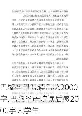 巴黎圣母院读后感2000字,巴黎圣母院读后感2000字大学生