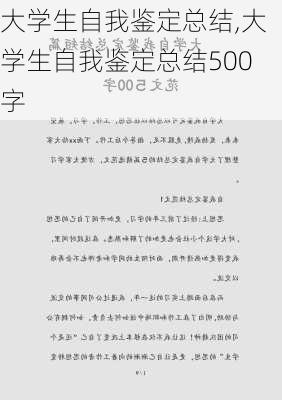 大学生自我鉴定总结,大学生自我鉴定总结500字