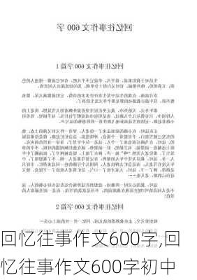 回忆往事作文600字,回忆往事作文600字初中