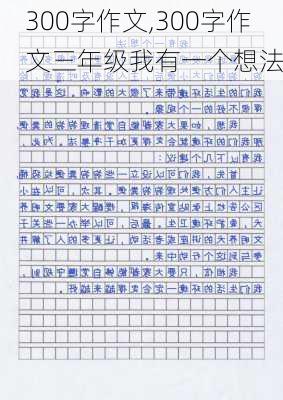 300字作文,300字作文三年级我有一个想法