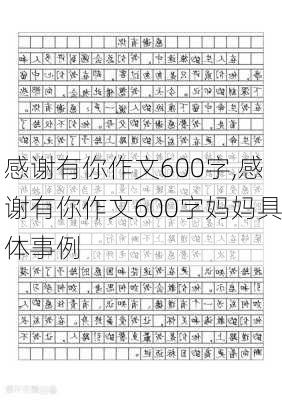 感谢有你作文600字,感谢有你作文600字妈妈具体事例