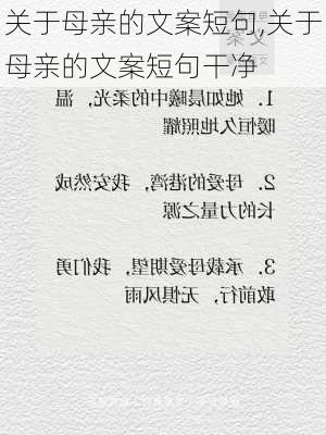 关于母亲的文案短句,关于母亲的文案短句干净