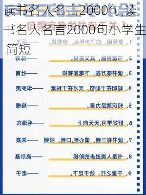 读书名人名言2000句,读书名人名言2000句小学生 简短