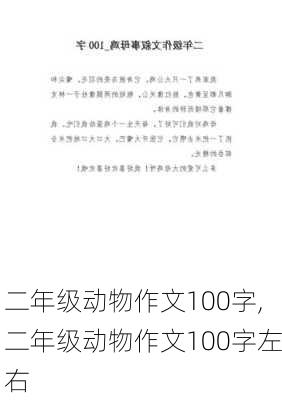 二年级动物作文100字,二年级动物作文100字左右