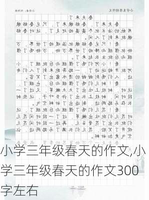 小学三年级春天的作文,小学三年级春天的作文300字左右