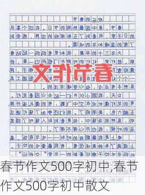 春节作文500字初中,春节作文500字初中散文