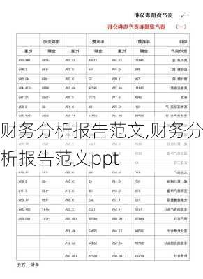 财务分析报告范文,财务分析报告范文ppt