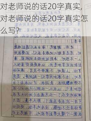 对老师说的话20字真实,对老师说的话20字真实怎么写?