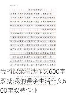 我的课余生活作文600字双减,我的课余生活作文600字双减作业