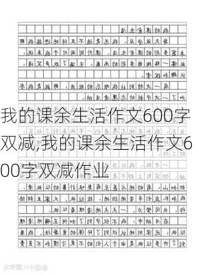 我的课余生活作文600字双减,我的课余生活作文600字双减作业