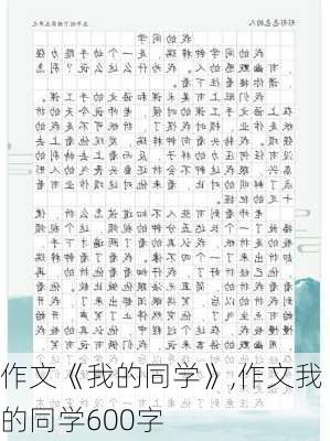 作文《我的同学》,作文我的同学600字