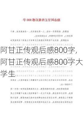 阿甘正传观后感800字,阿甘正传观后感800字大学生