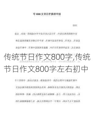 传统节日作文800字,传统节日作文800字左右初中