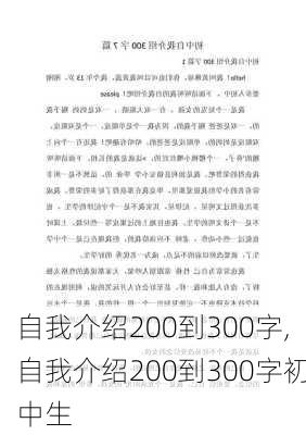 自我介绍200到300字,自我介绍200到300字初中生